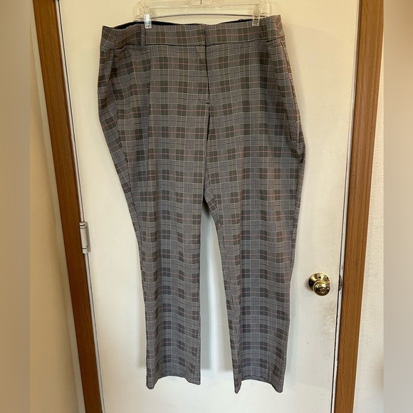 Lane Bryant, black, white and pink plaid wide leg the Allie pants 24R - Picture 1 of 7